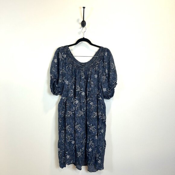 Torrid 2 2X Mini Chambray Puff Sleeve Smocked Dress - Picture 1 of 11